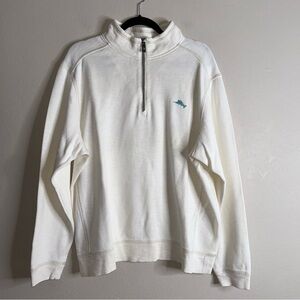 Tommy Bahama Men’s‎ White Half Zip Sweatshirt size XL
